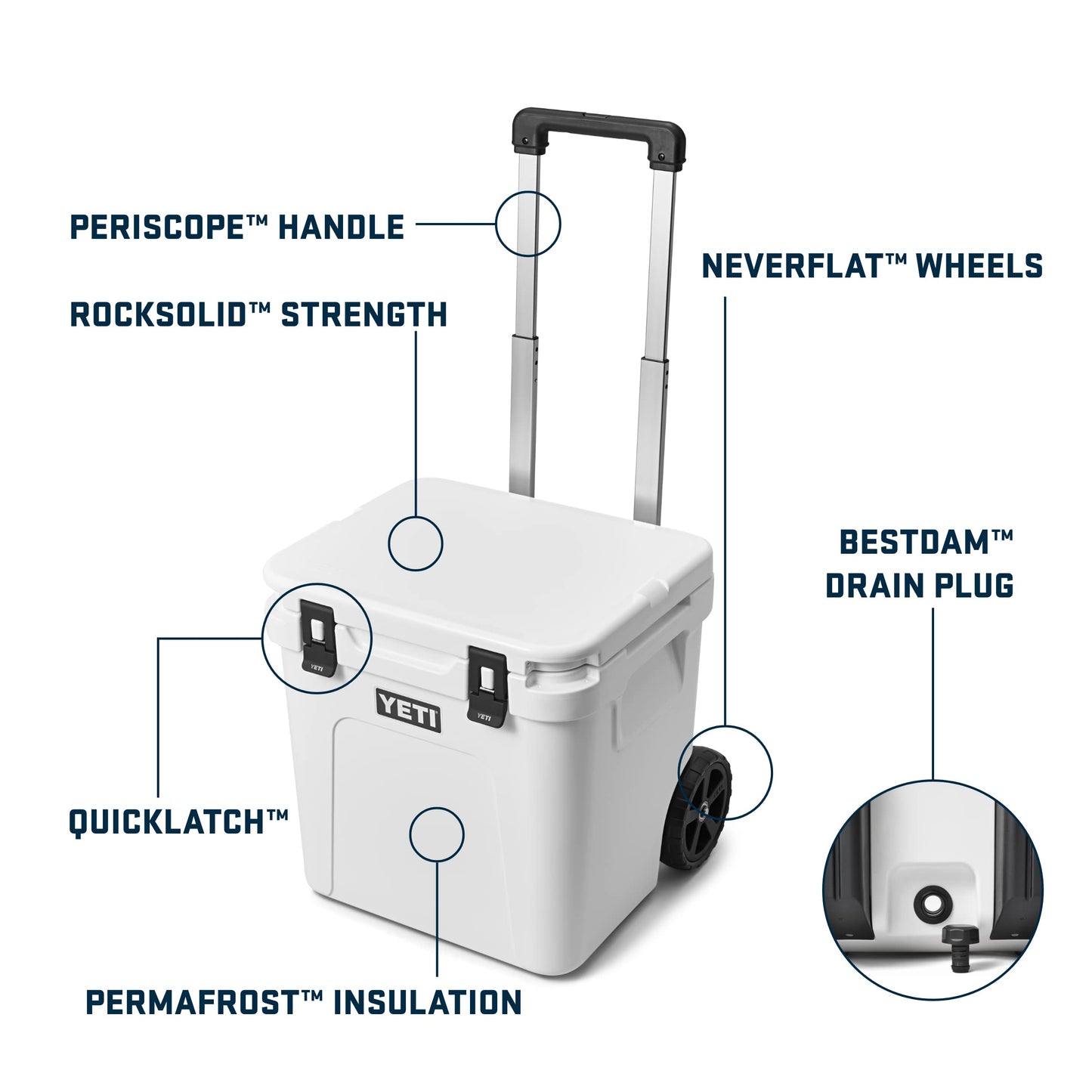 YETI Roadie Wheel Cooler, Charcoal, 48