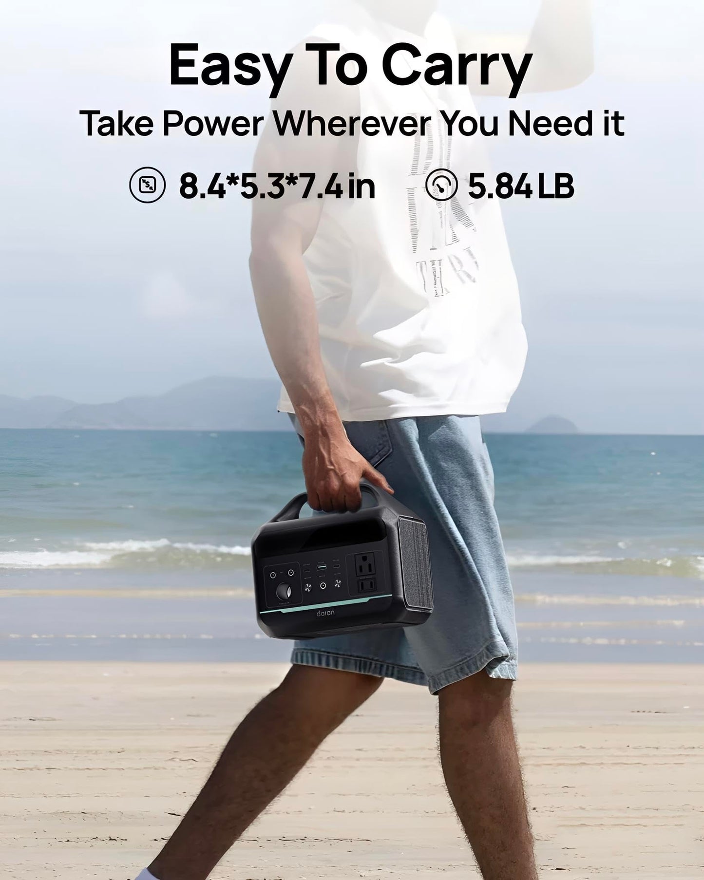 Portable Power Station 300W, 192Wh Large Power Bank with 110V AC Outlet, LiFePO4 Battery Backup,8-Ports Solar Generator Fast Charging for Camping, Hurricane Emergency, Outdoor,Home(Solar Optional)