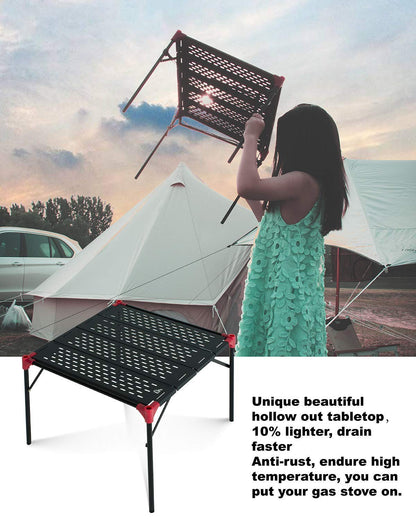 iClimb 3 Extendable Folding Table S and 2 Pack Connecting Plates and 2 Lantern Hanger Bundle, Ultralight Compact for Many People Camping Backpacking Beach Concert BBQ Party