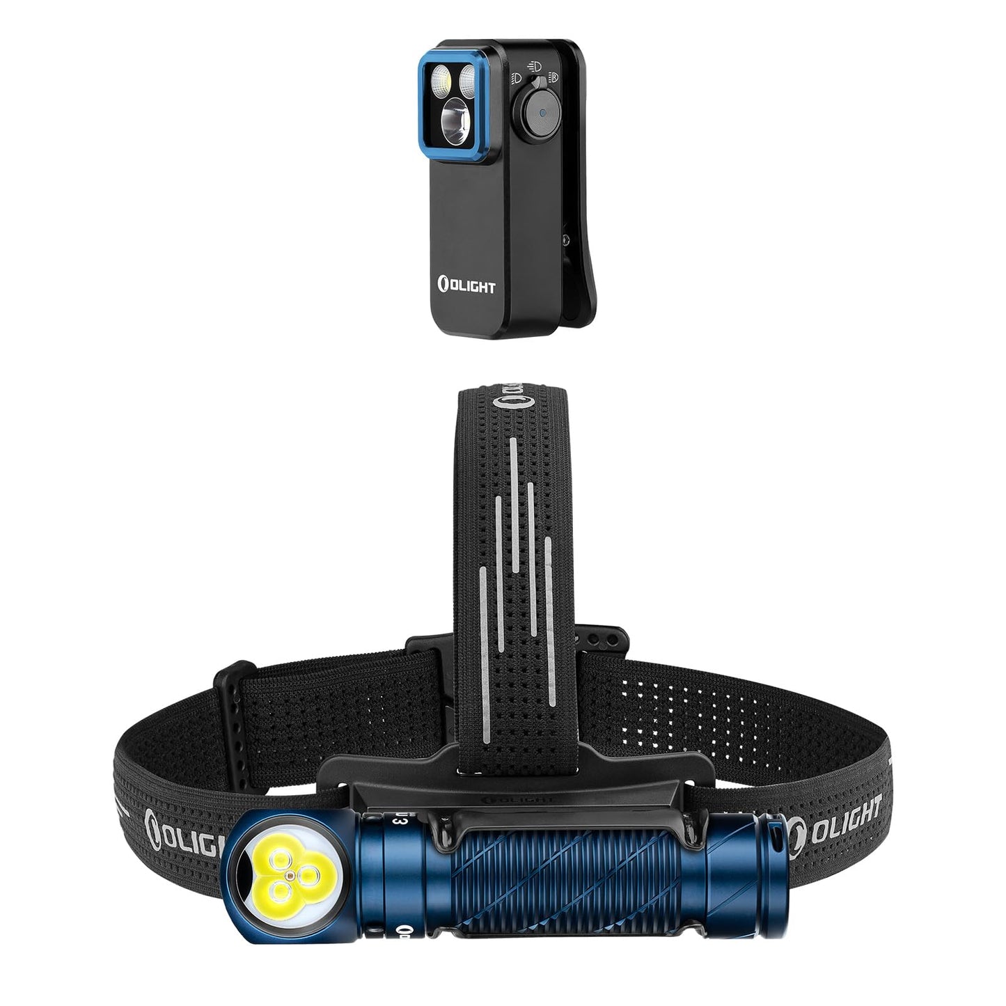 OLIGHT Perun 3 Rechargeable Headlamp Flashlight Bundle Oclip Pro EDC Flashlight Clip-on Light