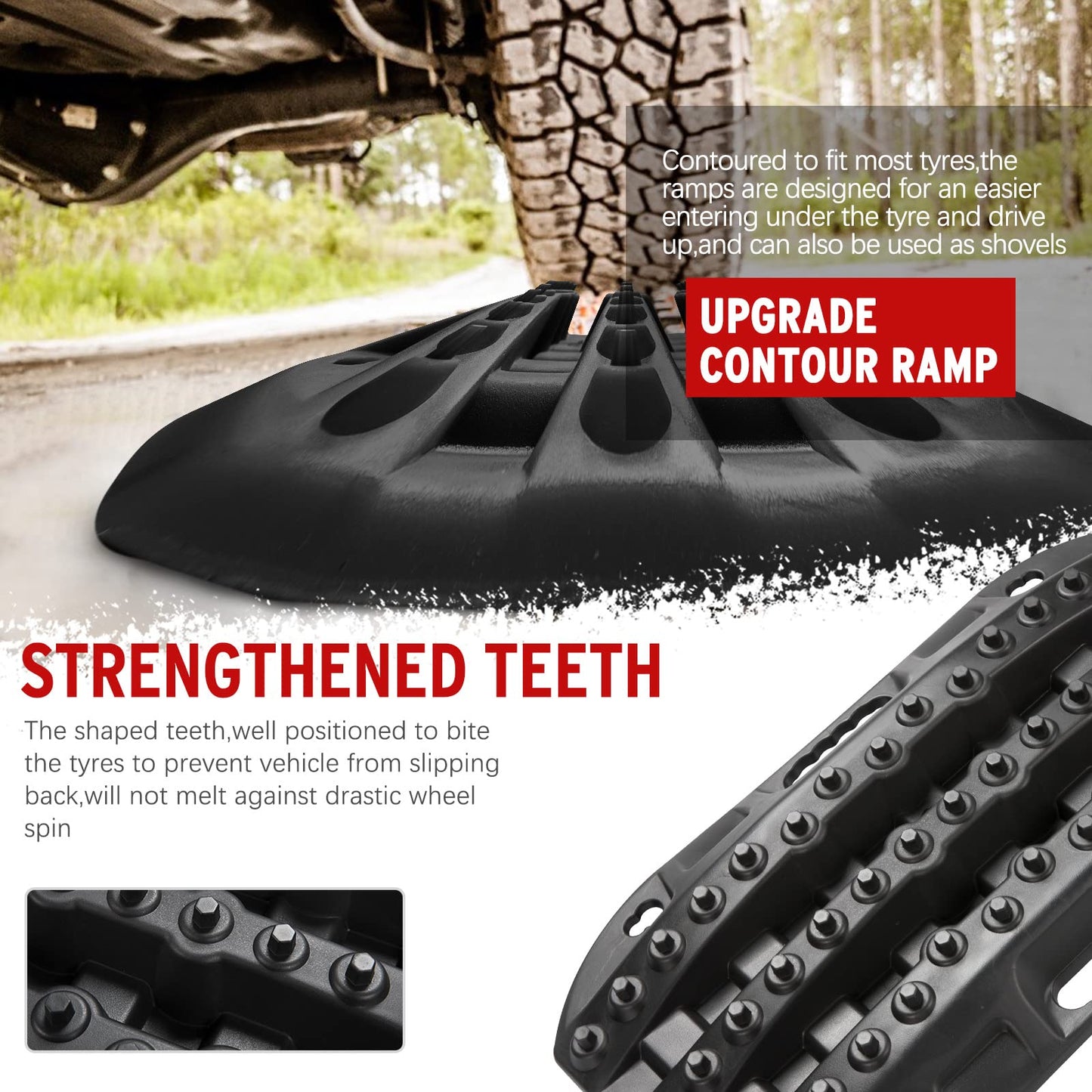 BUNKER INDUST Tire Traction Mats Foldable, Portable Recovery Track Boards + Short Recovery Track Traction Mats