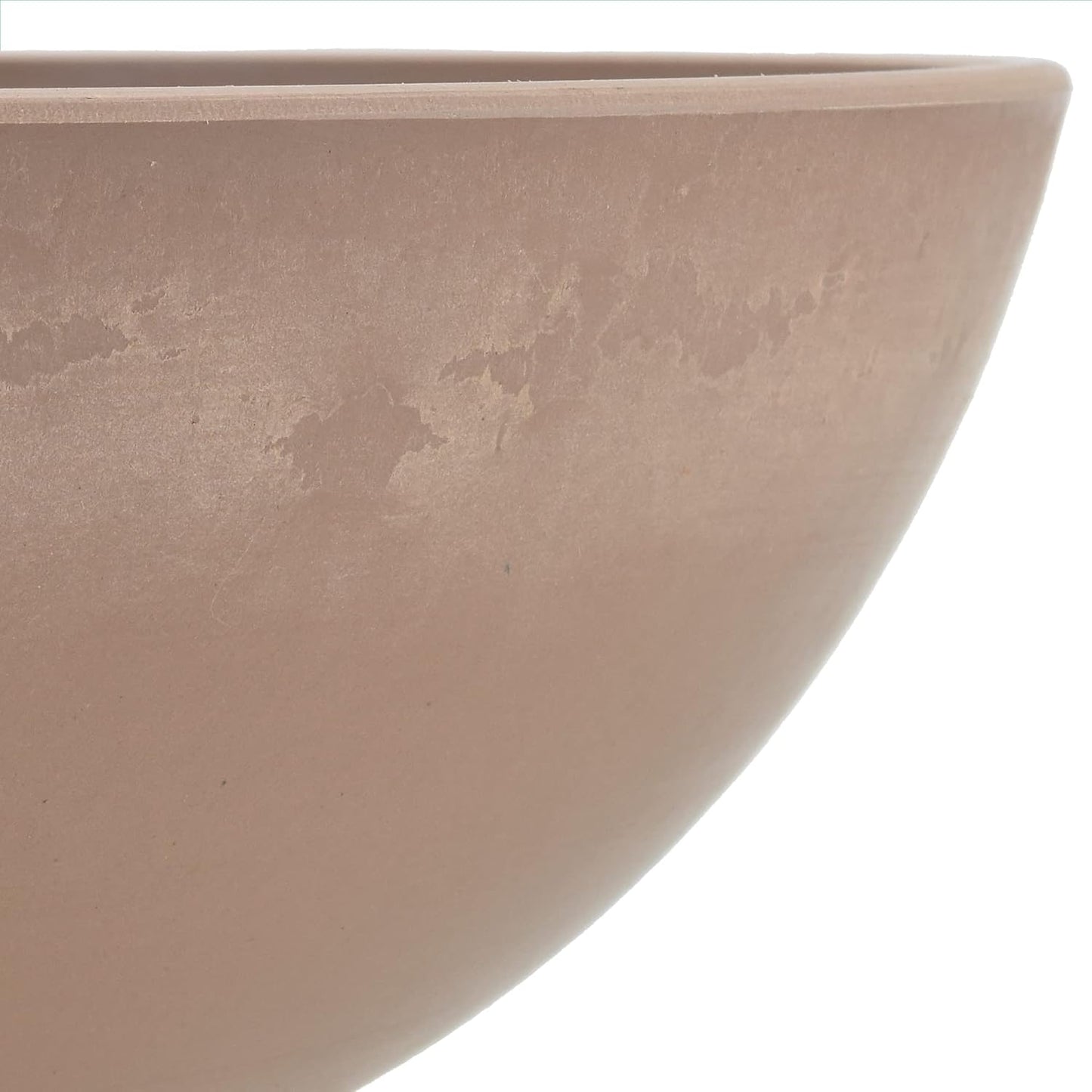 PSW Pot Collection | 12-Inch Low Bowl Planter - Drillable No Drainage Hole for Succulents & Herbs - Taupe