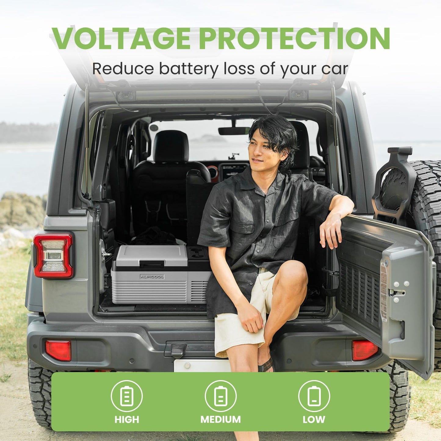 Alpicool Car Refrigerator 12 Volt Portable Car Fridge 16 Quart（15 L Electric Cooler with AC/DC，Car Refrigerator Freezer for Truck Van RV Camper SUV, Camping Boat Travel，-4~68°F