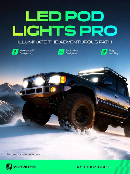 YHTAUTO 5.5 Inch LED Light Bars & Light Cover, 40W, 4000LM, 5700K, Spot Beam Off Road Camper Driving Pod Light for Motorcycle ATV UTV Dirt Bike 4x4 Truck Boat Trailer IP67 Waterproof Lamp