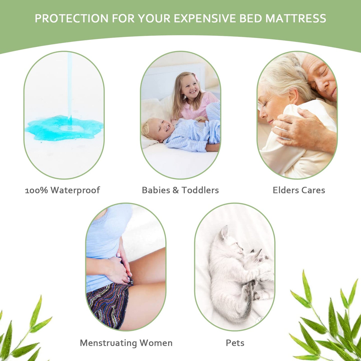 Waterproof Mattress Protector Twin Size, Skin Friendly and Breathable Twin Mattress Cover for Kids, Viscose Jersey Mattress Pad with 14" Deep Pocket,10 Pack