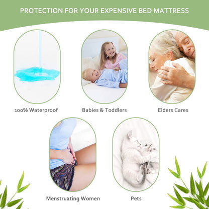 Waterproof Mattress Protector Twin Size, Skin Friendly and Breathable Twin Mattress Cover for Kids, Viscose Jersey Mattress Pad with 14" Deep Pocket,10 Pack