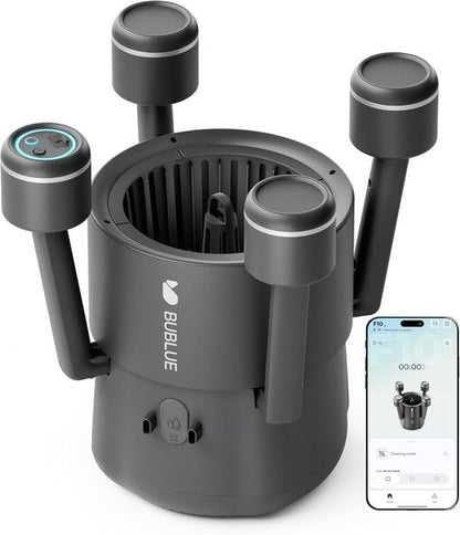 BUBLUE F10 Pool Skimmer Robot - App-Controlled Cleaner with Powerful Suction & AI Navigation | 5L Filter, Space Gray