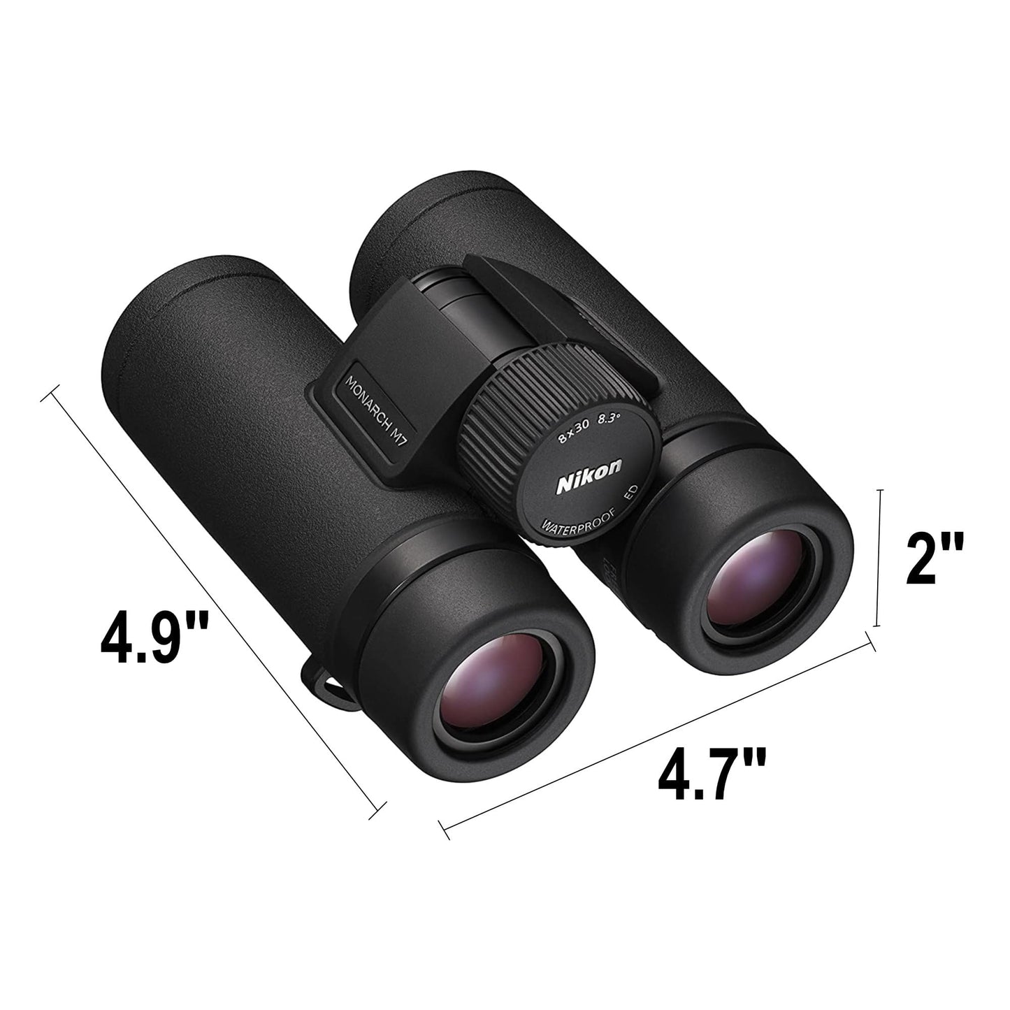 Monarch M7 8x30 (16763) Black Binoculars Bundle with Lens Pen and Cleaning Cloth, Compact Binoculars for Adults for Hunting, Bird Watching, and Hiking Essentials, Zoom Lightweight Travel