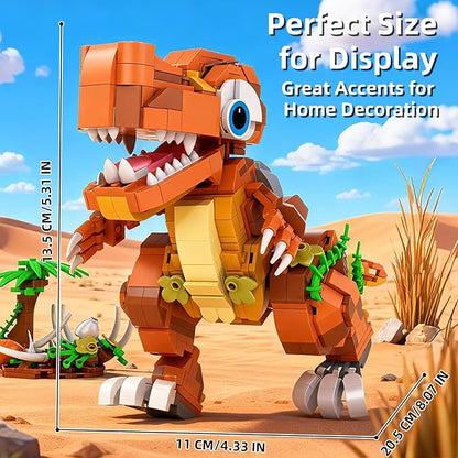 MENTOJOY Poseable Baby T.rex Building Set – 630 Pieces STEM Dinosaur Toy Suitable for Children Age 6 and Above | Jurassic Educational Gift