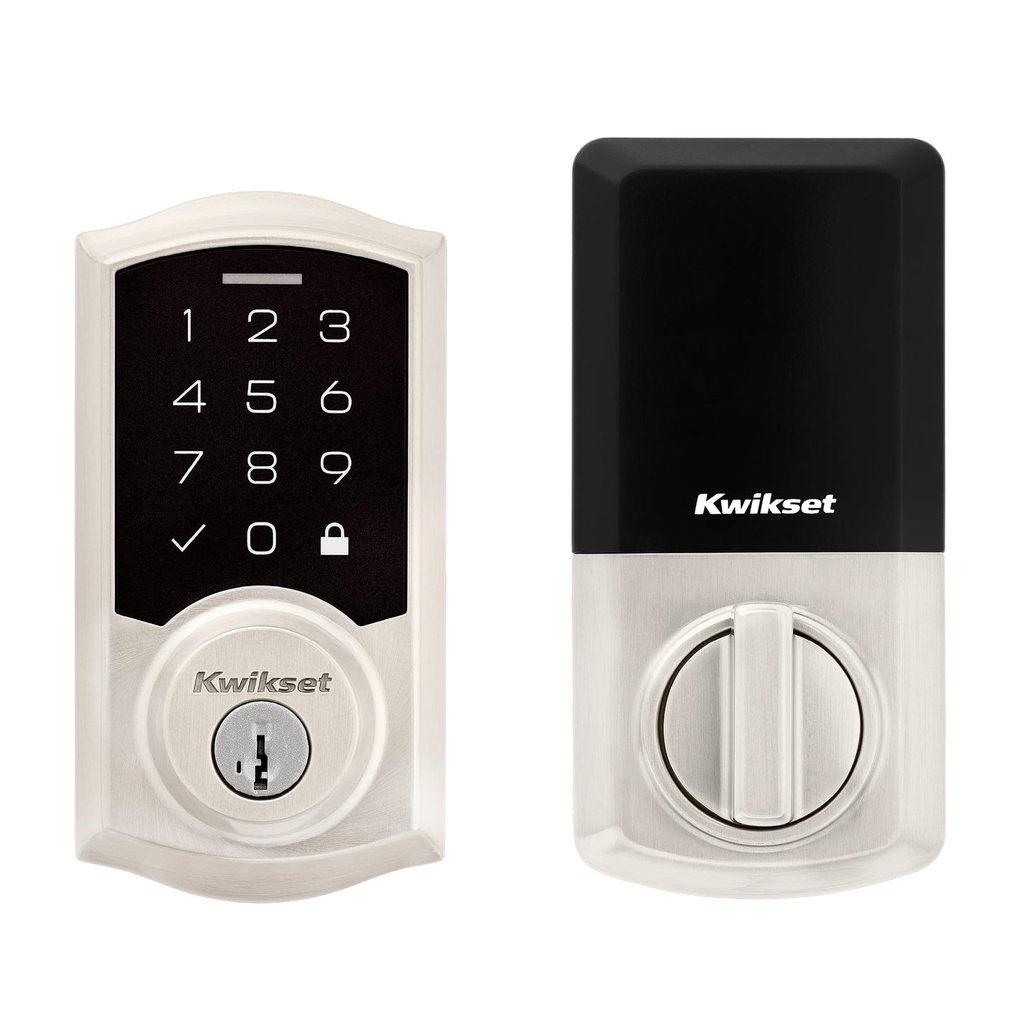 Kwikset SmartCode 270 Keyless Entry Electronic Touchpad Deadbolt Door Lock with Auto-Lock, Custom User Codes, Advanced Security in Satin Nickel Traditional