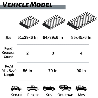 HongTaok 85" x 45" x 6" Universal Roof Rack, Extra Wide Rust-Proof Roof Cargo Basket for SUV, Heavy Duty Steel Rooftop Cargo Carrier, Car Top Luggage Holder 150LBS Capasity, Easy Assembly, Black