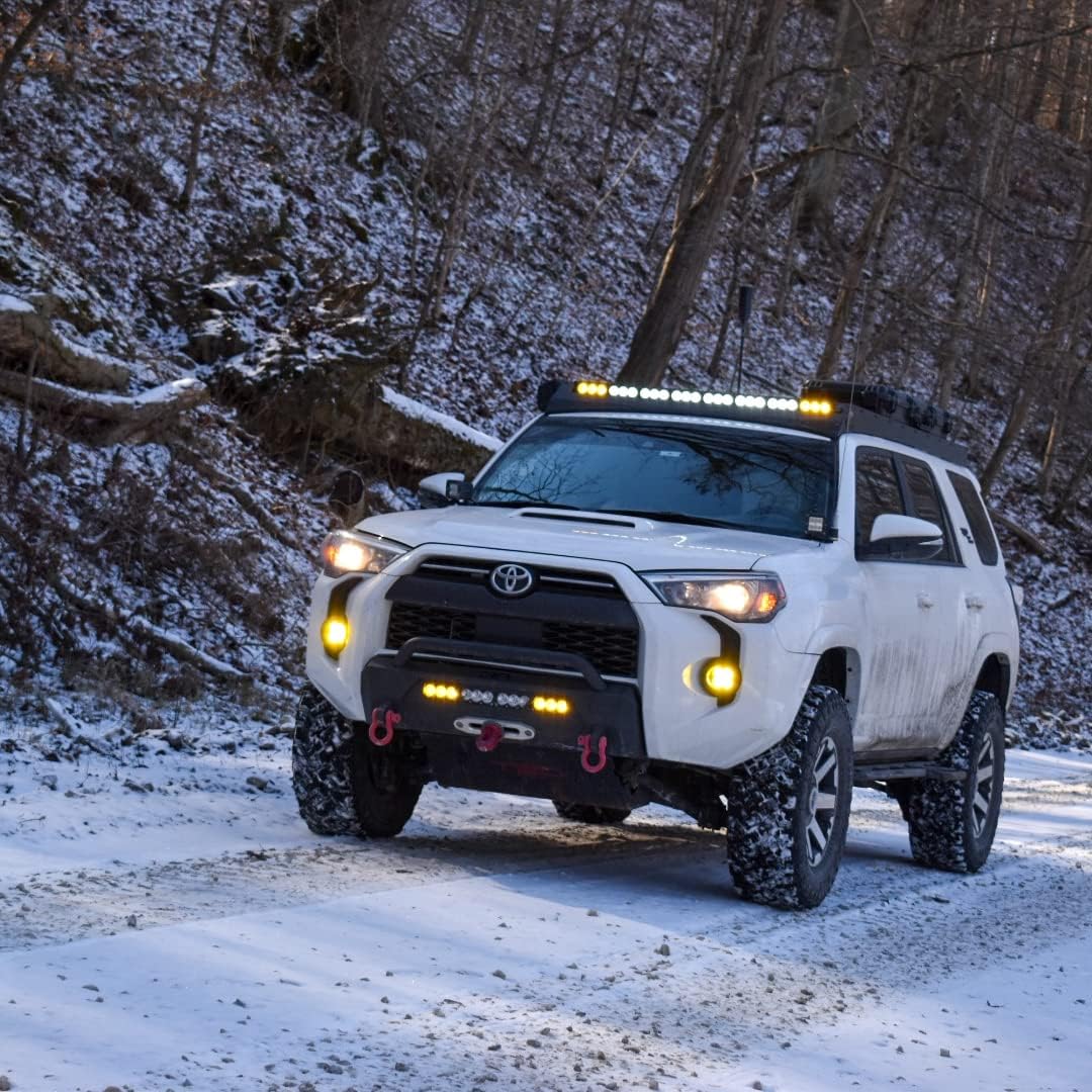 Willpower 32 inch LED Light Bar Single Row White Amber Dual Color 180W Off Road Light Bar Spot Flood Combo LED Work Light Truck UTV 4x4 Cars SUVs ATVs Boats Fog Driving Light with Wiring Harness kit