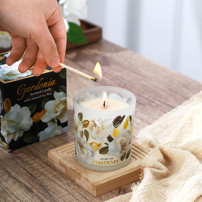 ROMIIE ZOI Scented Candle - Gardenia - 6oz Aromatherapy Soy Wax Jar Candle for Home, Gifts for Women - 170g