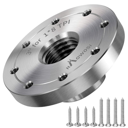 HAowosi 3" Steel Wood Lathe Faceplate,Faceplate for Wood Lathe,Lathe Face Plate Fit for 1" x 8TPI Spindle without Screwchuck