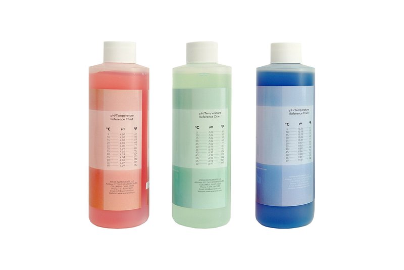 APERA INSTRUMENTS AI1116 pH Calibration Solution Kit (7.00, 4.00, 10.01), 16 oz. Each, Plus a CalPod Solution Holder for Easy Calibration, NIST traceable
