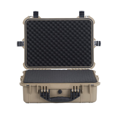 MEIJIA Portable IP67 Waterproof Protective Case,Hard Camera Case,Customized Fit Foam Inserted,Fit for Camera, Equipments, Lens,Drones,19.78“X15.77"x7.41"(Desert Tan)