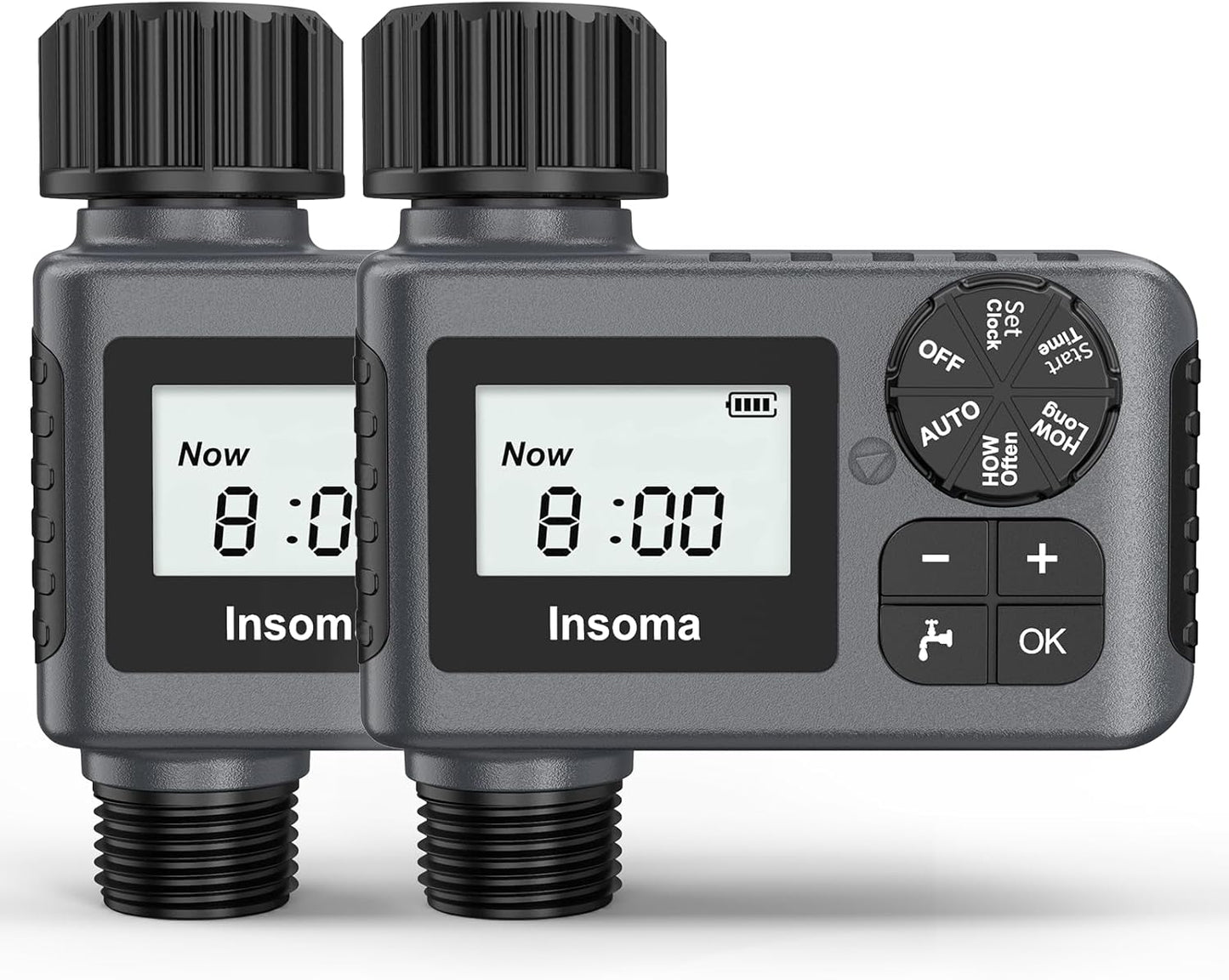 Skiennix Water Timer - 2 PCS Outdoor Garden Hose Sprinkler with Rain Delay & Automatic Drip Irrigation