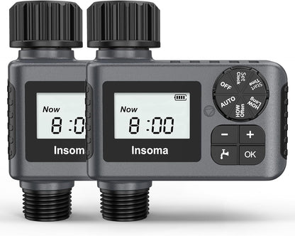 Skiennix Water Timer - 2 PCS Outdoor Garden Hose Sprinkler with Rain Delay & Automatic Drip Irrigation