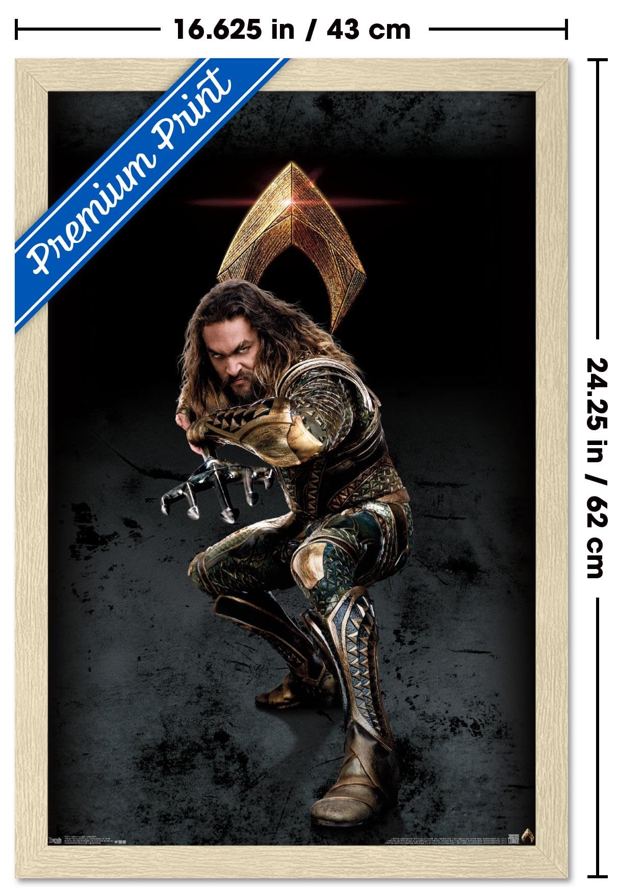 Trends International DC Comics Movie Justice League - Aquaman Wall Poster, 22.4L x 14.7W, Blonde Framed Version