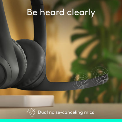 Logitech Zone 301 Wireless Bluetooth Headset with Noise-Canceling Microphone, Compatible with Windows, Mac, Chrome, Linux, iOS, iPadOS, Android – Graphite