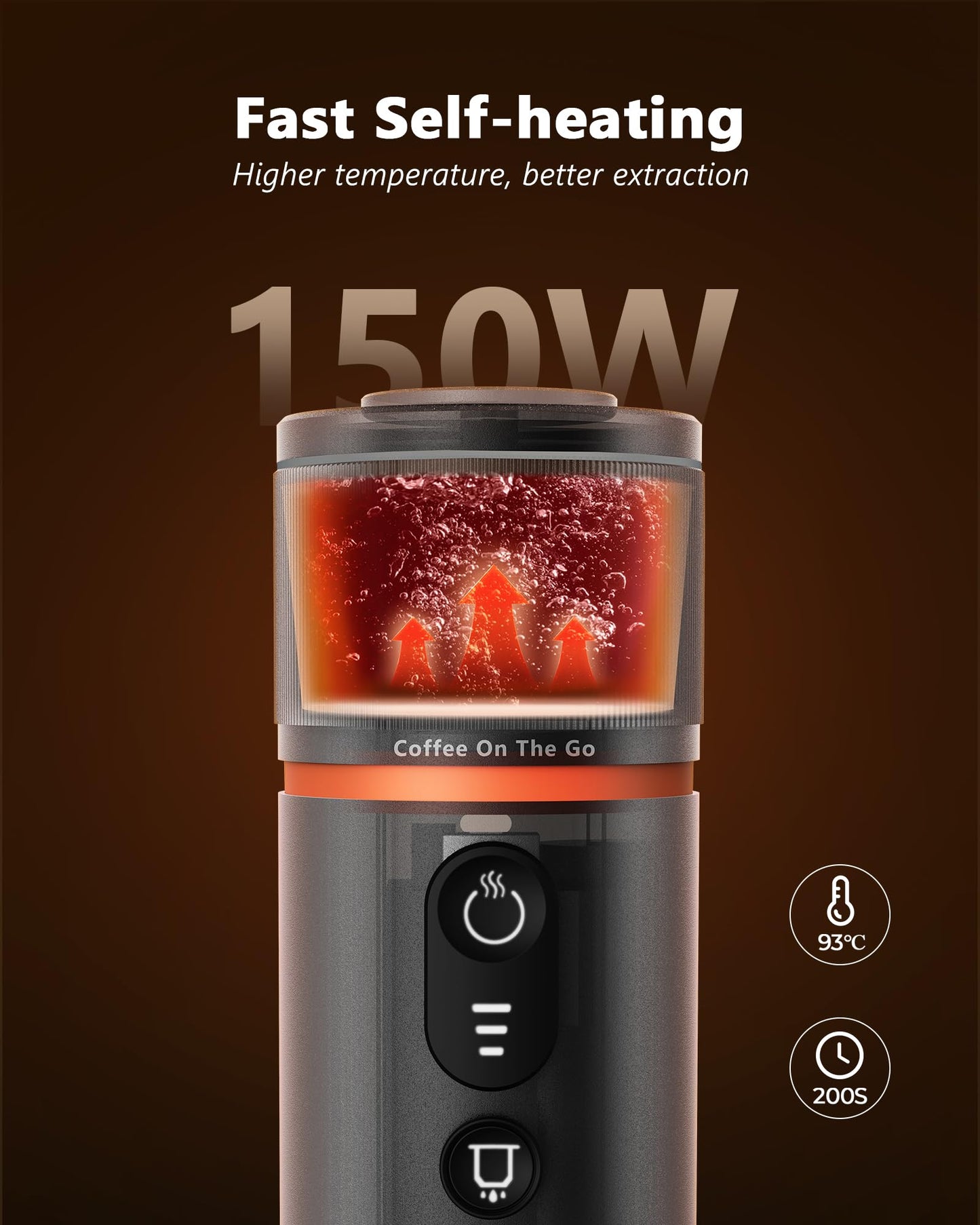 CONQUECO Portable Espresso Machine Travel: 12v Car Coffee Maker with Battery for Camping - Small Electric - 2.5 Mins Heating - Set With Ground Coffee & NS Capsule & Handbag for RV, Hiking, Office