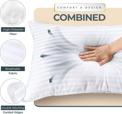 Utopia Bedding Queen Size Bed Pillows - Set of 2 Cooling Down Alternative Pillows for All Sleepers