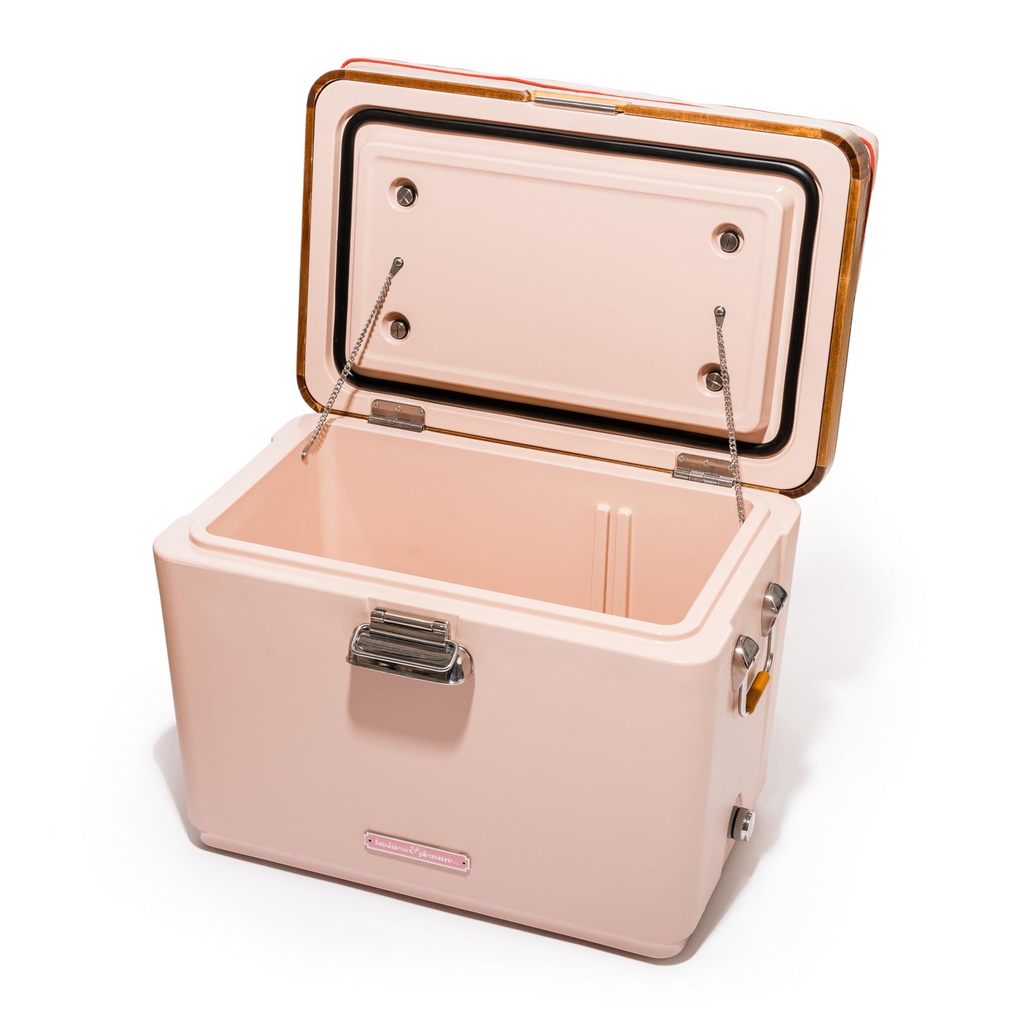 Business & Pleasure Co. Hemingway Cooler - 55 Quart Insulated Ice Chest Cooler - Great for Beach, Picnics, & Boating, Dusty Pink