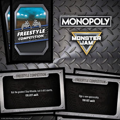 USAOPOLY Monopoly: Monster Jam | Buy Sell Trade Iconic Trucks Including Grave Digger Max-D El Toro Loco Dragon’s Breath Classic Monopoly Game Officially-Licensed Merchandise