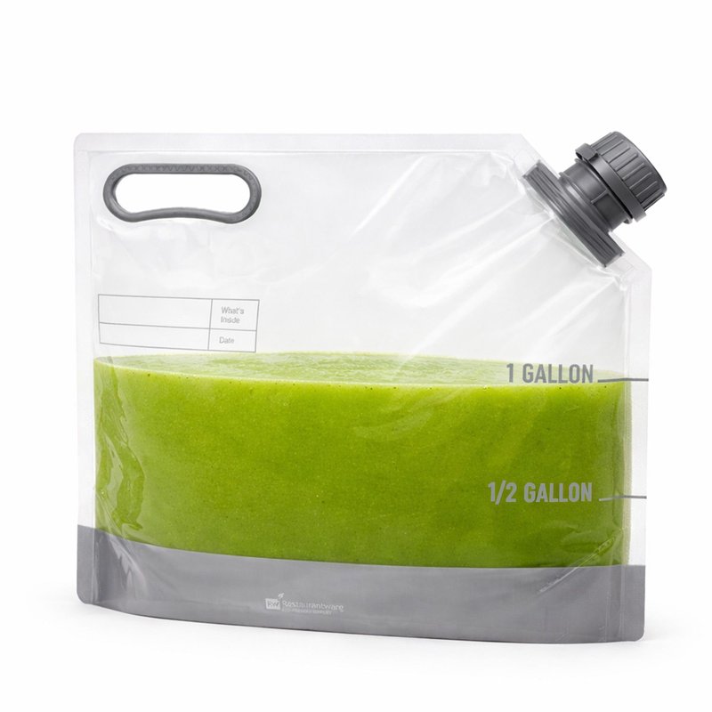 Restaurantware Cater Tek 1 Gallon Water Containers 10 Drink Bags - Collapsible Includes Tamper-Evident Caps Clear Plastic Beverage Bags For Catered Events Camping or Hiking Durable Handle
