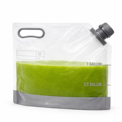 Restaurantware Cater Tek 1 Gallon Water Containers 10 Drink Bags - Collapsible Includes Tamper-Evident Caps Clear Plastic Beverage Bags For Catered Events Camping or Hiking Durable Handle