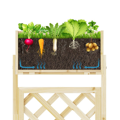 Furshus Wooden Planters for Outdoor Plants, Fence Style Wood Planter Boxes, Backyard Decor, Flower Planters for Flowers Vegetables