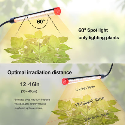GroCruiser 4Pack 2-in-1 Small Clip Grow Lights for Indoor Plants, Bonsai, Succulent, Cactus, 4/8/12/16/20H Timer, 9 Watt Power Draw, NO Need Adapter, Enough Bright, Best Gift for Plants Lover