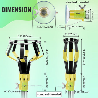 Dreyoo Light Bulb Changer Set with 3-12 ft Telescopic Pole, Suction Cup, Broken Bulb Tool, Yellow, Model DR-Dreyoo-1259