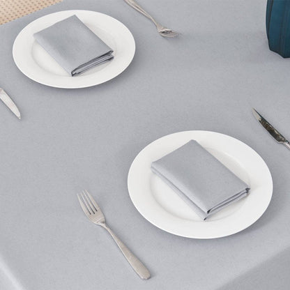 Veblandy Textured Rectangle Tablecloth 60x144 inch Table Cloth Water Resistant Wrinkle Free Spill-Proof, Decorative Fabric Table Cover Washable for Banquet Parties Event Holiday Dinner, Light Grey