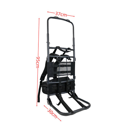 ZRSCHYG Hunting External Pack Frame with Rain Cover, Adjustable Straps, External Frame Backpack for Heavy Loads - Hunting, Backpacking, Tactical Use, (black)