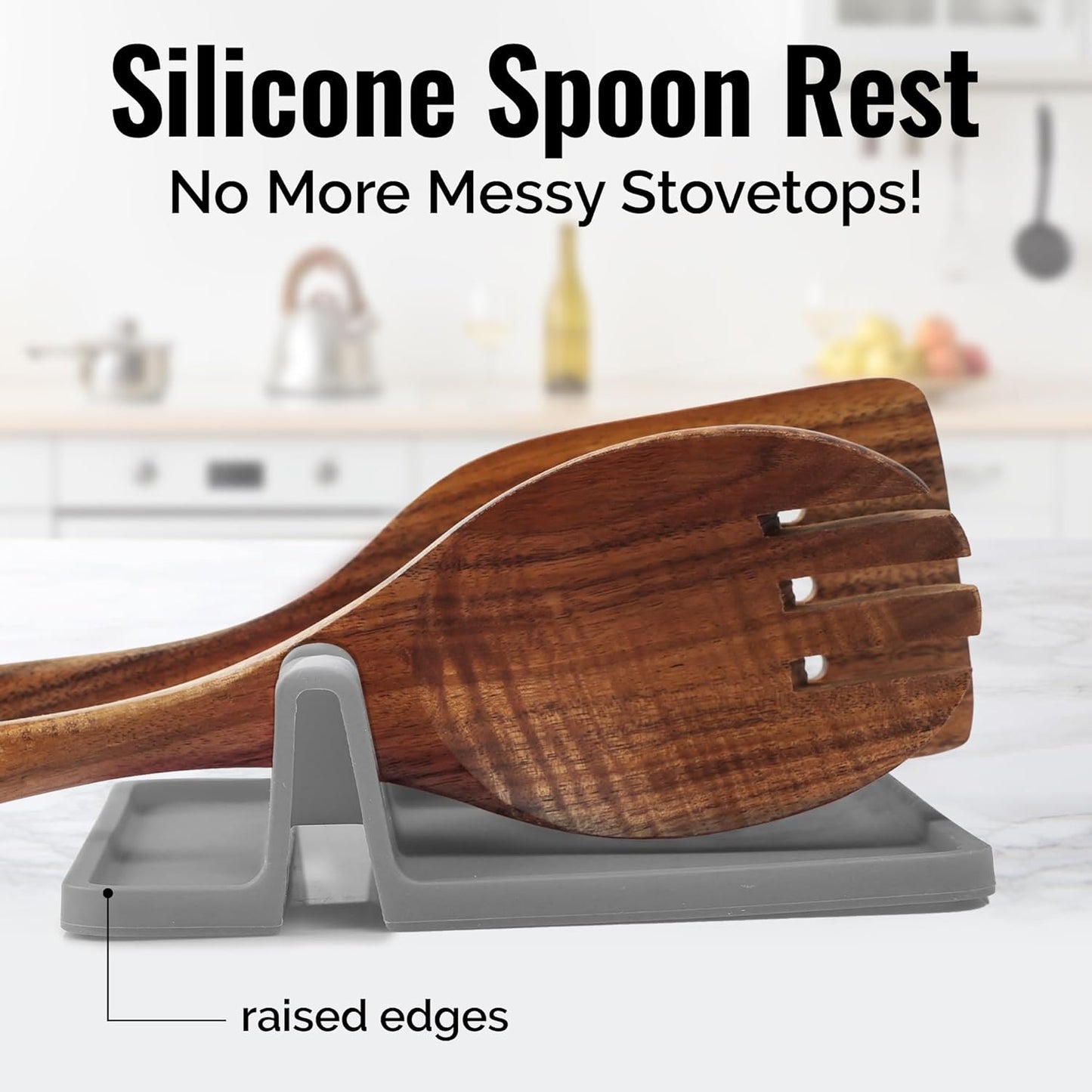 Zulay Kitchen Spoon Rest - High Heat-Resistant Silicone Drip Pad | BPA-Free Utensil Holder for Cooking