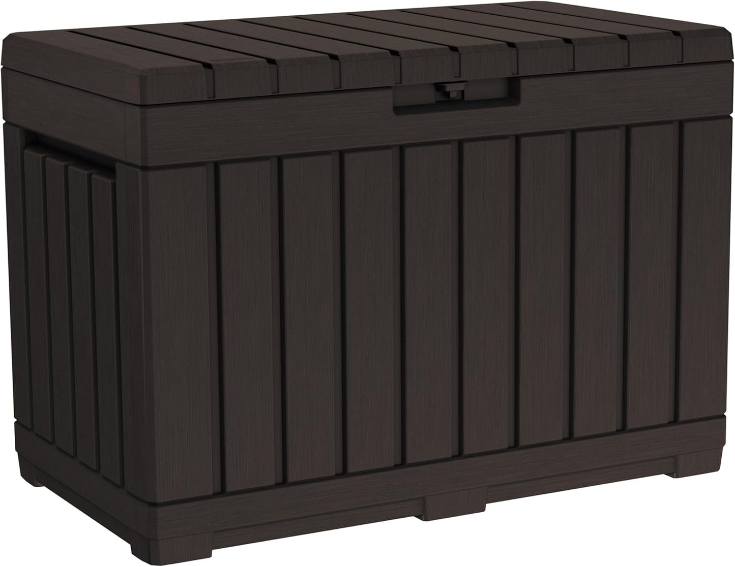 Keter Kentwood 50 Gallon Resin Deck Box - Stylish Outdoor Storage for Cushions & Garden Tools | Brown