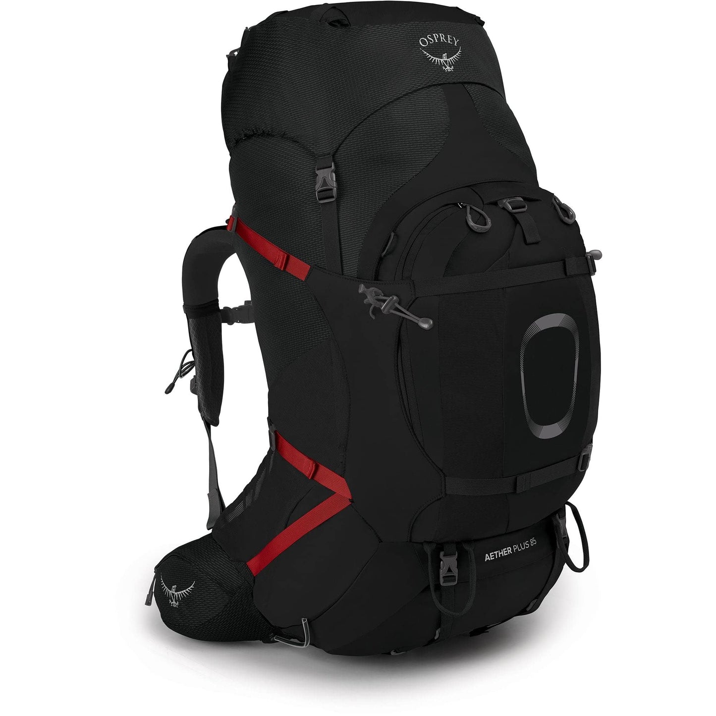 Osprey Aether Plus 85L Men's Backpacking Backpack, Black, S/M