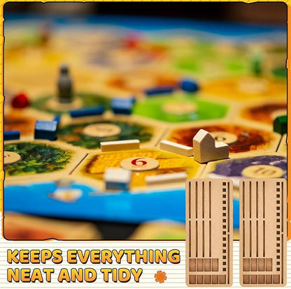 6 Pcs Game Piece Holders Compatible with Catan Board Game Card Tray Organizer