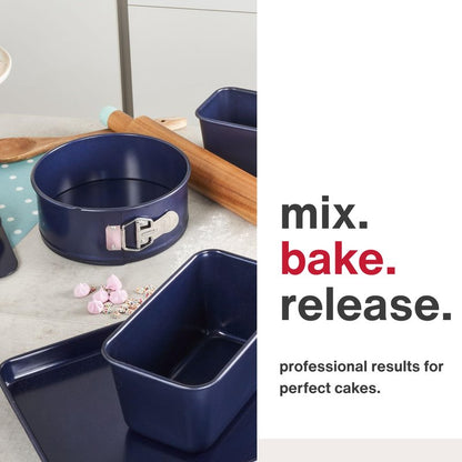 Zyliss E980194 Non-Stick Springform Cake Tin | 23cm/9in | Carbon Steel | Dark Blue | Baking Tin/Bakeware/Cake Mould | Dishwasher Safe | 5 Year Guarantee