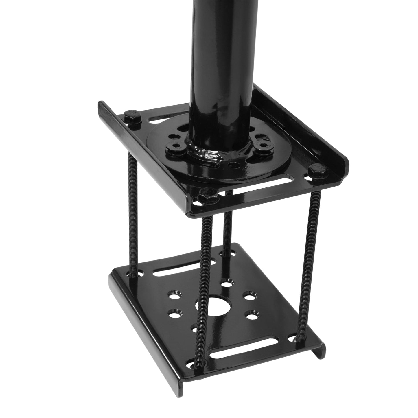 ALMULOO Trailer Tray Compatible with Outdoor Storage for RVs or Campers Frame Cargo Carrier Generator Rack Mount Steel Powder Coated Black