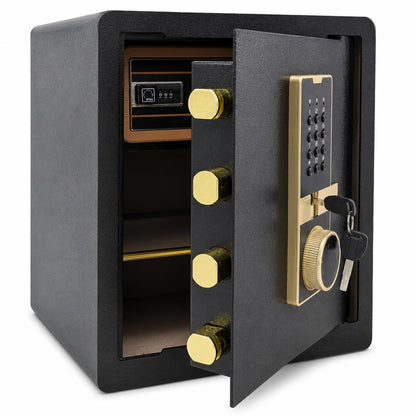 Safe Box, 17.7" Tall 1.4 Cubic Feet Home Office Safe with Built-in Safe Compartment, Security Cabinet Safe for Money Cash Valuables, Digital Electronic Keypad, Dual Alarm System, Removable Shelf