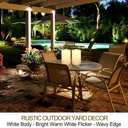 HOME MOST Pack of 2 White 4x6 LED Pillar Candles Outdoor IP65 Waterproof - Large Pillar Candles Battery Powered with Timer and Remote - Battery Operated Unscented Outdoor Flameless Candles Flickering