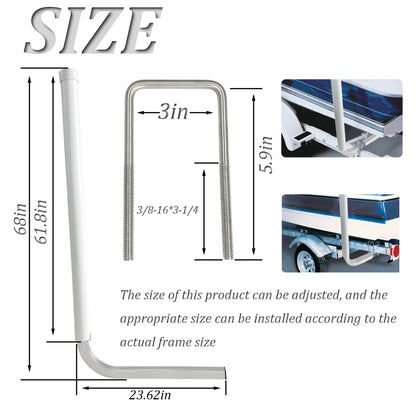 FINALAWOLF Boat Trailer Guide,60 "Boat Trailers, 316L Stainless Steel,Trailer Rear Guide,Lnstallation Width is Adjustable,Fit for a Variety of Boat Trailers