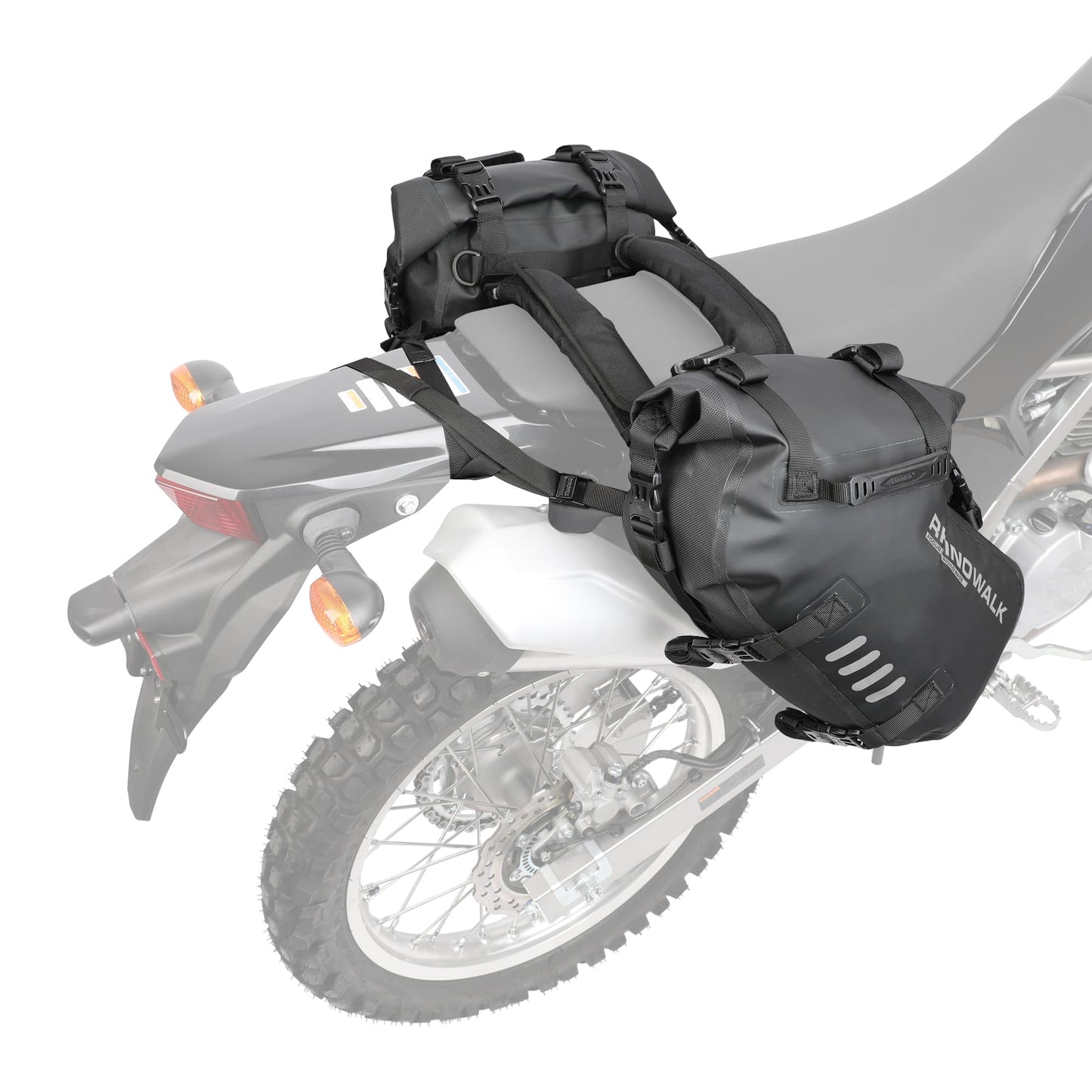Rhinowalk Motorcycle Saddle Bags Waterproof Motorbike Panniers Tail Side Bag Motor Powersports Luggage for Most Motorcycles Adventure Travel Long Rides, 18L (9L*2), Black 1 Pair