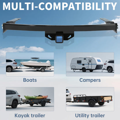 ECOTRIC Class 3 Trailer Hitch Compatible with 2020-2023 Toyota Highlander w/2 in Square Receiver Tow Hitch Replace for 13453, 5,000 LBS Weight Carrying Capacity Heavy Duty