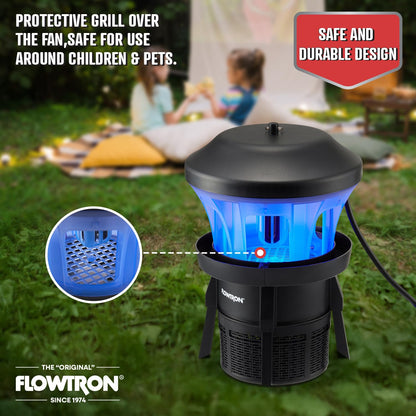 Flowtron Outdoor Bug Trap | UV Light & Powerful Fan Fly Killer with ½ Acre Coverage | Quiet Insect Control & Weather Resistant | Easy Clean Collection Chamber | Patio Deck Yard | ETL Certified