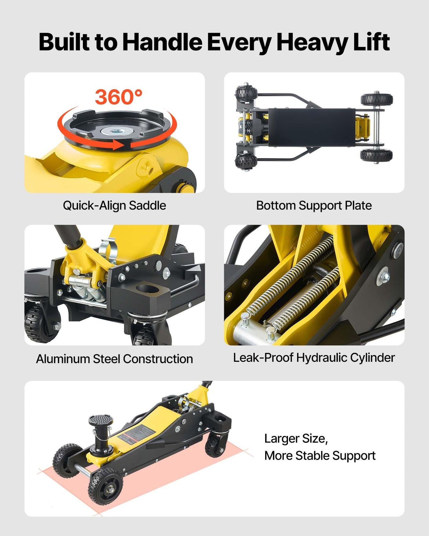 VEVOR Off Road Floor Jack, 3 Ton Aluminum & Steel Racing Low Profile Floor Jack with Dual Pistons Quick Lift Pump & Extension Post, Hydraulic Trolley Car Lift Jacks for Motorcycles, ATVs, SUV Pickup