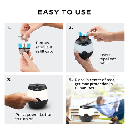 Thermacell E-Series Rechargeable Mosquito Repeller + 120-Hr Refill Bundle; 20’ Mosquito Protection Zone; 136 Hours of Protection; No Flame or Scent; Bug Spray and Bug Zapper Alternative
