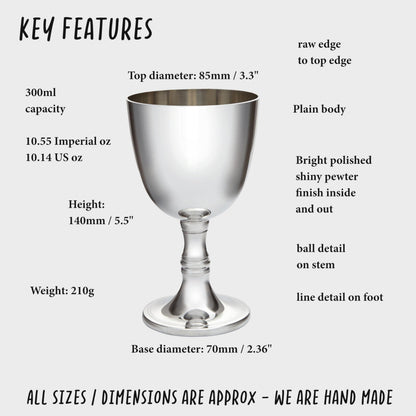 Wentworth Pewter - White Wine Pewter Goblet (White Wine Goblet)